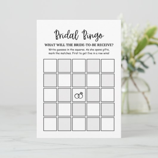 Modern Minimalist Bridal Bingo Bridal Game card (スタンド正面)