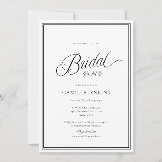 Modern Minimalist Bridal Shower Invitation 招待状 (正面)