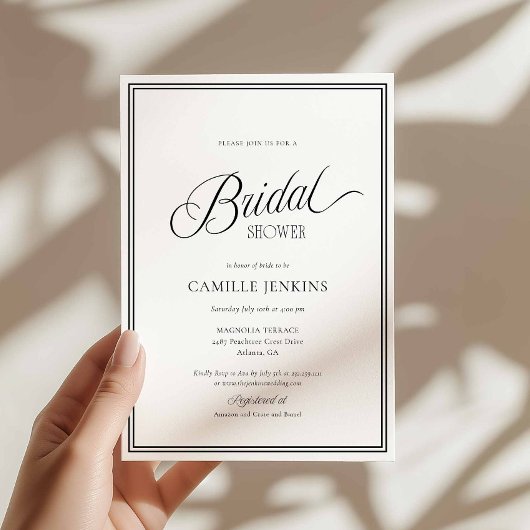 Modern Minimalist Bridal Shower Invitation 招待状