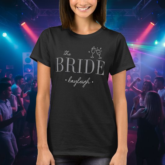 Modern Minimalist Bride Script Bachelorette Tシャツ