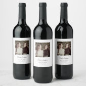 Modern Minimalist Bridesmaid Proposal Photo ワインラベル (ボトル)