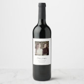 Modern Minimalist Bridesmaid Proposal Photo ワインラベル (正面)