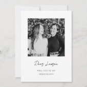 Modern Minimalist Bridesmaid Proposal Photo Card 招待状 (正面)