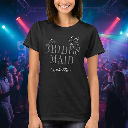 Modern Minimalist Bridesmaid Script Bachelorette Tシャツ