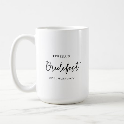 Modern Minimalist Bridesmaid Script Design コーヒーマグカップ (左)