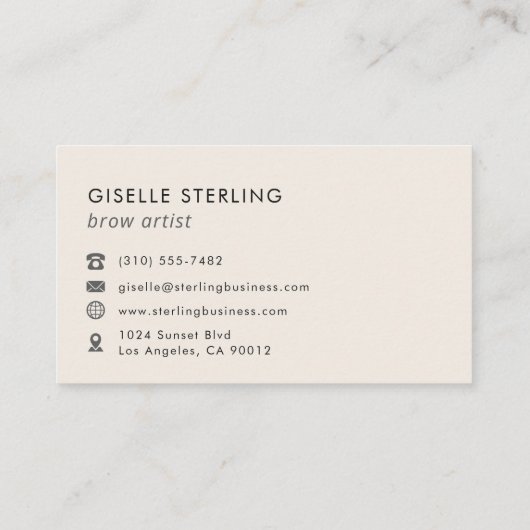 Modern Minimalist Brow Artist Rose Gold 名刺 (裏面)