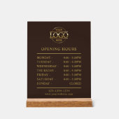 Modern Minimalist Brown | Business Opening Hours アクリルサイン (正面)