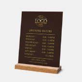 Modern Minimalist Brown | Business Opening Hours アクリルサイン (傾斜)