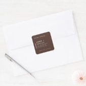 Modern Minimalist Brown Candle Label Sticker スクエアシール (封筒)