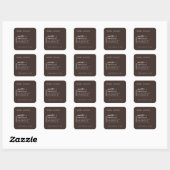 Modern Minimalist Brown Candle Label Sticker スクエアシール (シート)