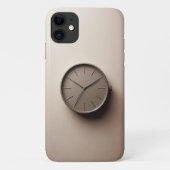 Modern Minimalist Brown Clock - Sleek Aesthetic De Case-Mate iPhoneケース (裏面)