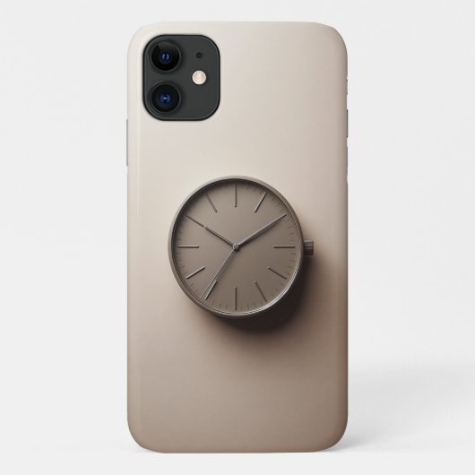Modern Minimalist Brown Clock - Sleek Aesthetic De Case-Mate iPhoneケース (裏面)