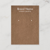 Modern Minimalist Brown Linen Jewelry Display Card 名刺 (正面)