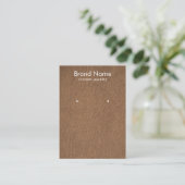 Modern Minimalist Brown Linen Jewelry Display Card 名刺 (スタンド正面)