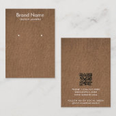 Modern Minimalist Brown Linen Jewelry Display Card 名刺 (正面/裏面)