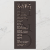 Modern Minimalist Brown Monogram Wedding プログラム (裏面)