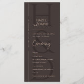 Modern Minimalist Brown Monogram Wedding プログラム (正面)