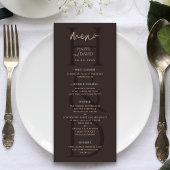 Modern Minimalist Brown Monogram Wedding メニュー