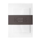 Modern Minimalist Brown Monogram Wedding 招待状ベリーバンド (正面例)