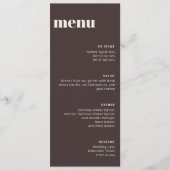 Modern Minimalist Brown Wedding Tall Template Menu メニュー (正面)