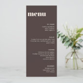 Modern Minimalist Brown Wedding Tall Template Menu メニュー (スタンド正面)