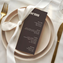Modern Minimalist Brown Wedding Tall Template Menu メニュー
