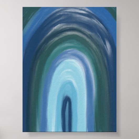 Modern Minimalist Brush Stroke Wall Art ポスター (正面)