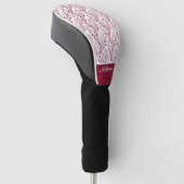Modern Minimalist Burgundy Red White Floral Sports ゴルフヘッドカバー (アングル)