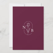 Modern Minimalist Burgundy Wedding Classic 招待状 (裏面)