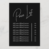 Modern Minimalist Business Branding Menu and Price メニュー (裏面)