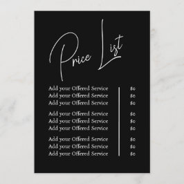 Modern Minimalist Business Branding Menu and Price メニュー