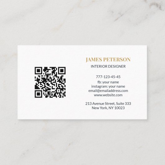 Modern Minimalist Business Card Editable Template 名刺 (裏面)