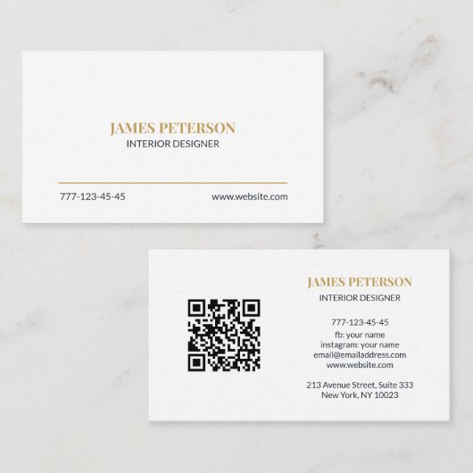 Modern Minimalist Business Card Editable Template 名刺 (正面/裏面)