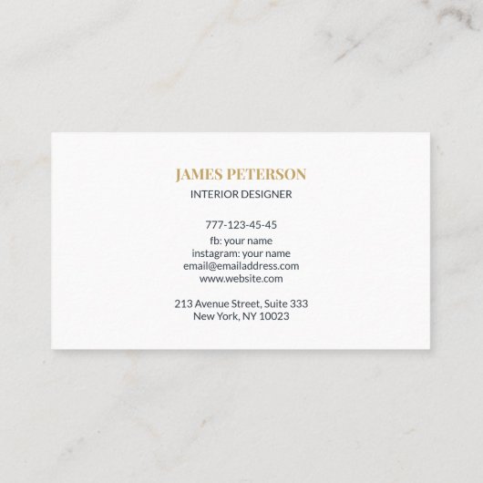 Modern Minimalist Business Card Editable Template 名刺 (裏面)