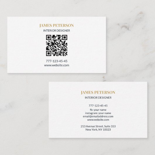 Modern Minimalist Business Card Editable Template 名刺 (正面/裏面)