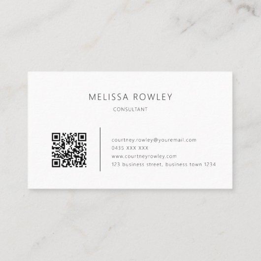 Modern minimalist business card QR Code 名刺 (裏面)