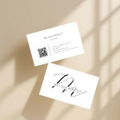 Modern minimalist business card QR Code 名刺