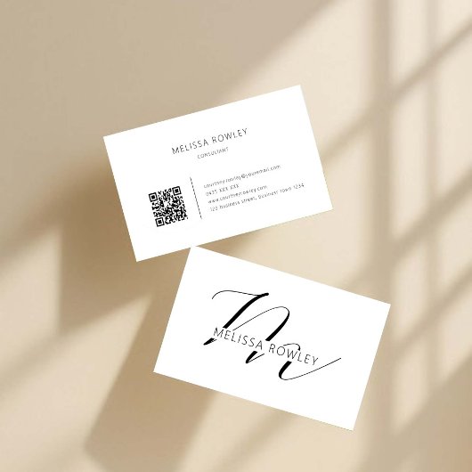 Modern minimalist business card QR Code 名刺