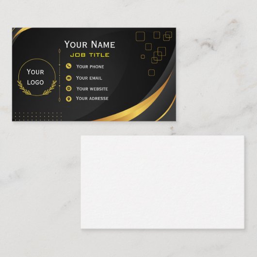 Modern Minimalist Business Card Template 名刺 (正面/裏面)