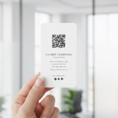 Modern Minimalist Business Card with QR Code  名刺