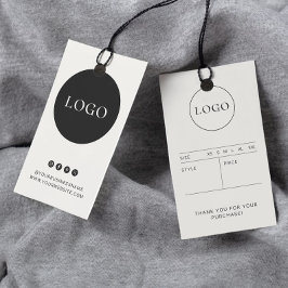 Modern Minimalist Business Clothing Label Hang Tag