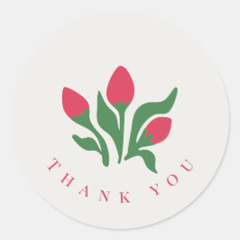 Modern Minimalist Business Thank You Custom Floral ラウンドシール