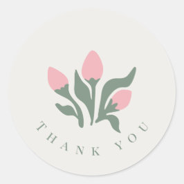 Modern Minimalist Business Thank You Custom Floral ラウンドシール
