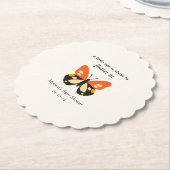 Modern Minimalist Butterfly Baby Shower ペーパーコースター (アングル)