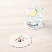 Modern Minimalist Butterfly Baby Shower ペーパーコースター (インサイチュ)