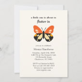 Modern Minimalist Butterfly Baby Shower 招待状 (正面)