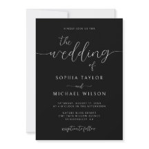 Modern Minimalist Calligraphy Black Wedding