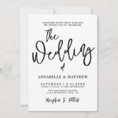 Modern Minimalist Calligraphy Casual Wedding 招待状 (正面)