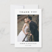 Modern Minimalist Calligraphy Crest monogram サンキューカード (正面)