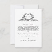 Modern Minimalist Calligraphy Crest monogram サンキューカード (裏面)